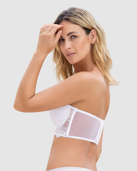 Sostén tipo bustier de realce suave#color_000-blanco