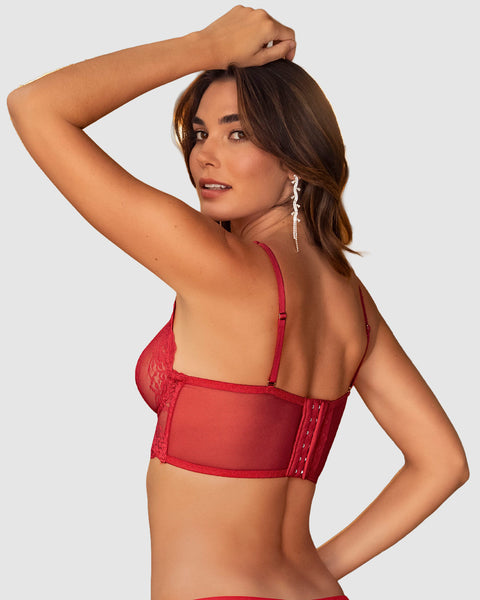 Sostén tipo bralette en encaje y transparencias#color_377-rojo