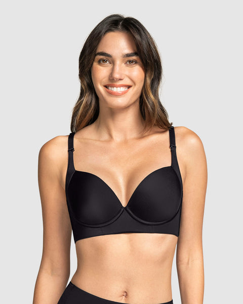 Sostén de realce suave y cubrimiento alto en sisa y espalda cover bra#color_700-negro