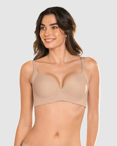 Sostén de realce suave y cubrimiento alto en sisa y espalda cover bra#color_802-cafe-claro