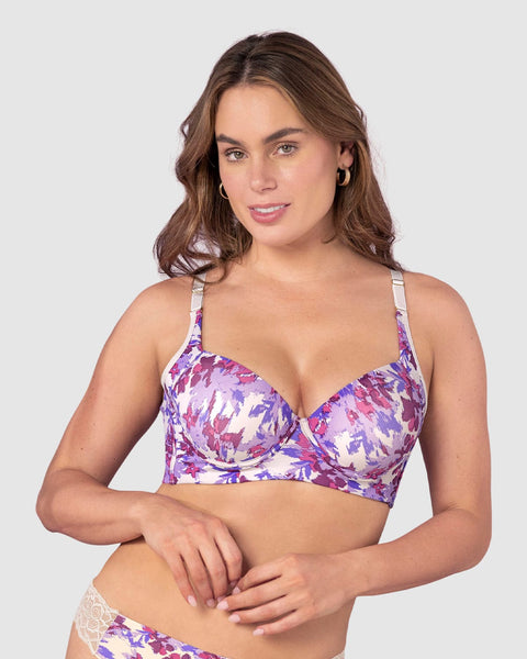 Sostén de realce suave y cubrimiento alto en sisa y espalda Cover Bra#color_a46-estampado-manchas