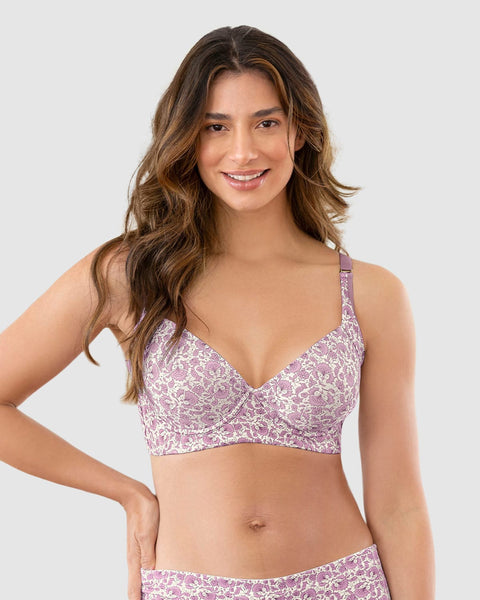 Sostén de realce suave y cubrimiento alto en sisa y espalda Cover Bra#color_a54-lila-estampado