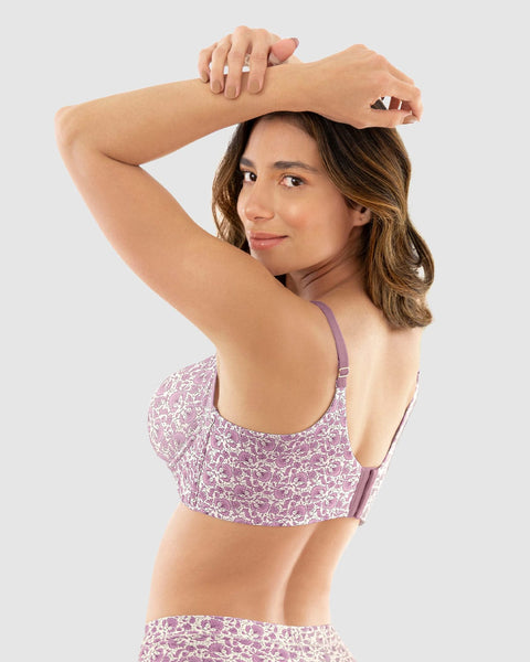 Sostén de realce suave y cubrimiento alto en sisa y espalda Cover Bra#color_a54-lila-estampado