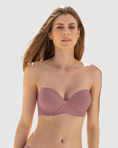 Sostén strapless antideslizante Push Up#color_180-palo-de-rosa