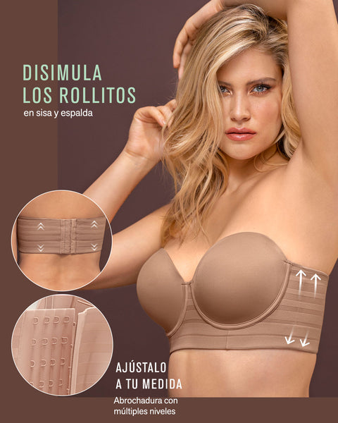 Paquete x2 sostenes tipo bustier support strapless#color_857-cafe