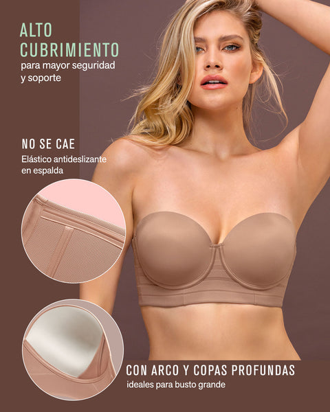 Paquete x2 sostenes tipo bustier support strapless#color_857-cafe