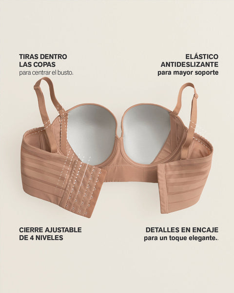 Sostén tipo bustier support strapless#color_857-cafe