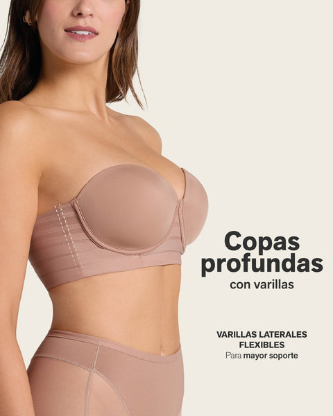Sostén tipo bustier Support Strapless#color_204-coral
