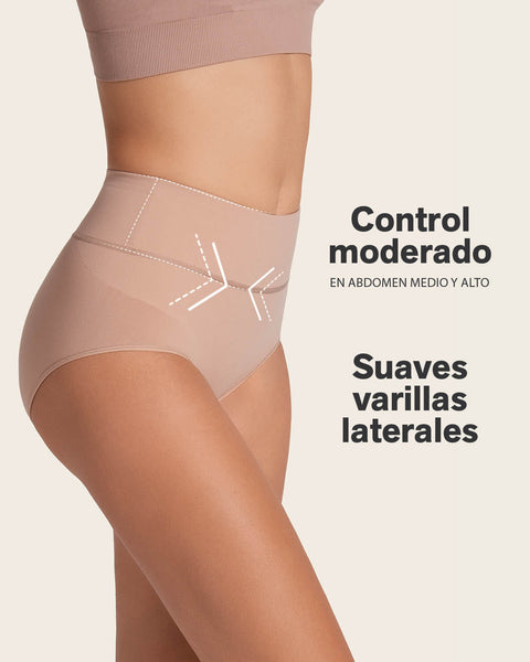 Calzón faja de control suave alto en la cintura en skinfuse#color_852-beige