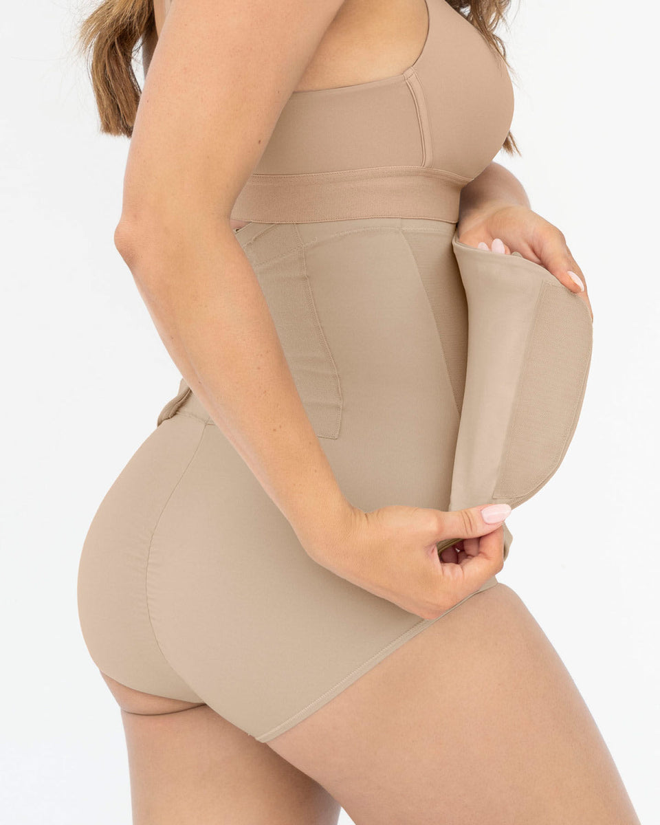 calzón faja postparto y postquirúrgico con laterales en velcro