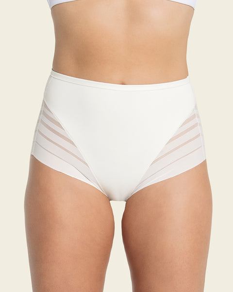 Calzón faja clásico con control moderado de abdomen y bandas en tul#color_000-blanco