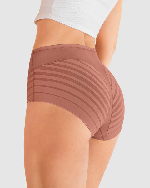 Calzón faja clásico con control moderado de abdomen y bandas en tul#color_122-rosa-medio