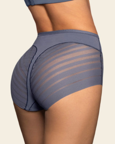 Calzón faja clásico con control moderado de abdomen y bandas en tul#color_525-azul