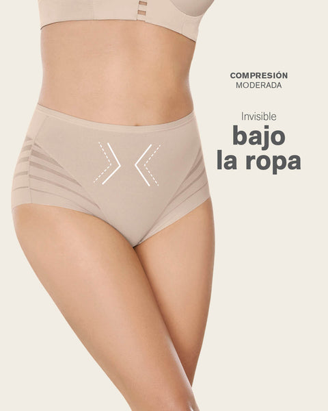 Calzón faja clásico con control moderado de abdomen y bandas en tul#color_589-azul-medio