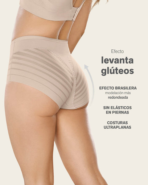 Calzón faja clásico con control moderado de abdomen y bandas en tul#color_589-azul-medio