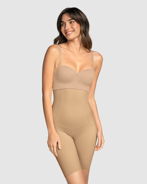 Calzón faja de tiro alto con control en abdomen y cintura#color_801-cafe-medio