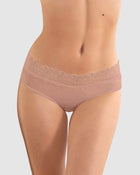Panty cachetero de tiro medio en tul y encaje