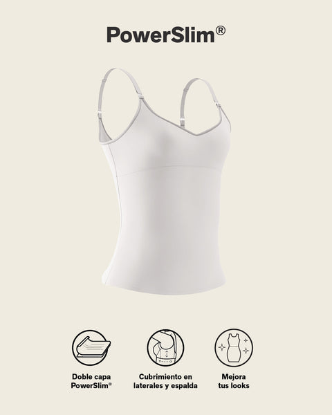 Camiseta de control de abdomen y espalda una figura moldeada al instante#color_000-blanco