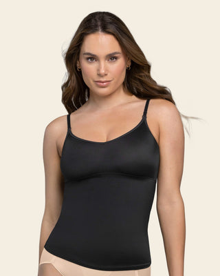 Camiseta de control de abdomen y espalda una figura moldeada al instante#color_700-negro