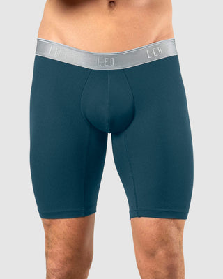 Bóxer largo deportivo de máxima frescura en microfibra#color_055-fondo-azul-elastico-gris-claro