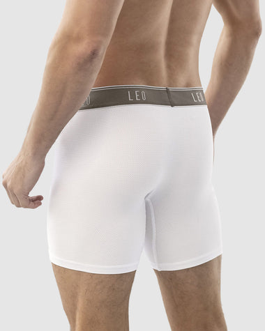 Bóxer medio diseño ergonómico ultrafresco y cómodo en microfibra#color_003-blanco