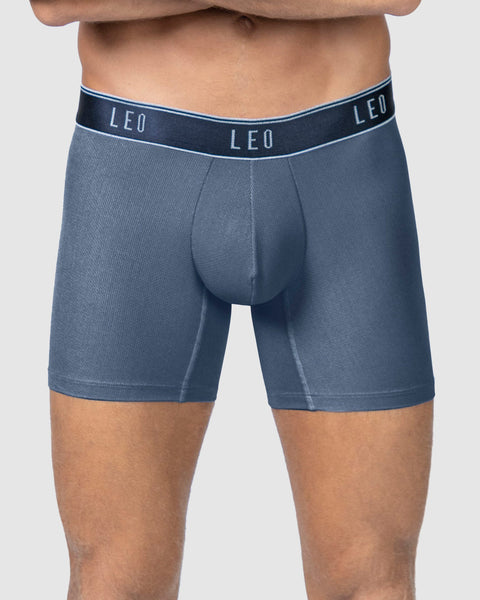 Bóxer medio diseño ergonómico ultrafresco y cómodo en microfibra#color_085-azul-grisaceo