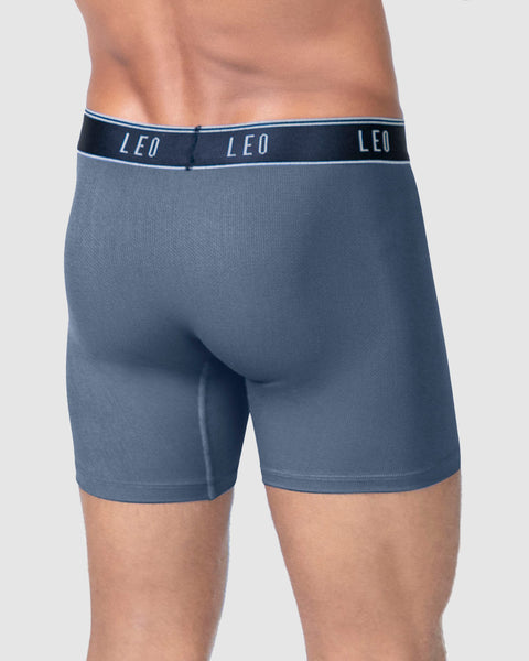 Bóxer medio diseño ergonómico ultrafresco y cómodo en microfibra#color_085-azul-grisaceo