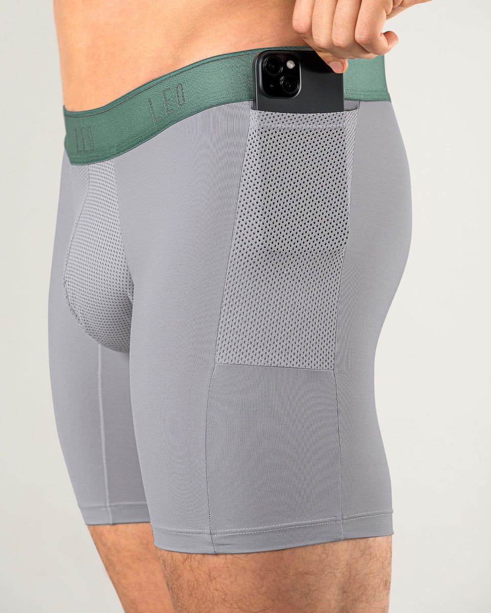 Bóxer deportivo con bolsillo lateral en microfibra