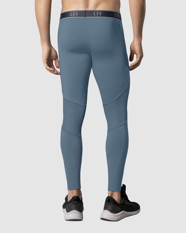 Calza deportiva en microfibra con mallas transpirables para hombre#color_544-azul-grisaceo