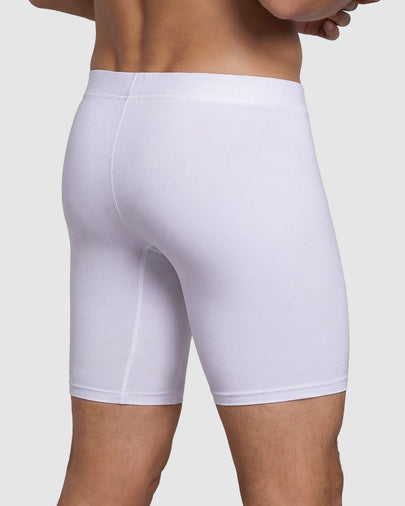 Bóxer largo en microfibra con elástico recubierto#color_000-blanco
