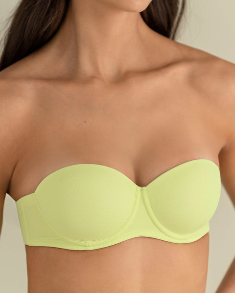 Sostén strapless con realce incorporado#color_696-amarillo-claro