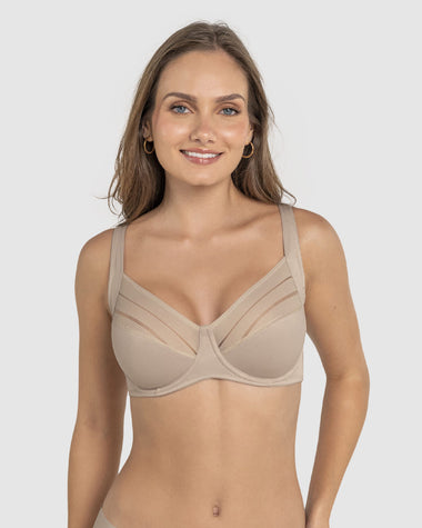 Sostén de buen cubrimiento ideal para busto pesado Natural Support#color_802-cafe-claro