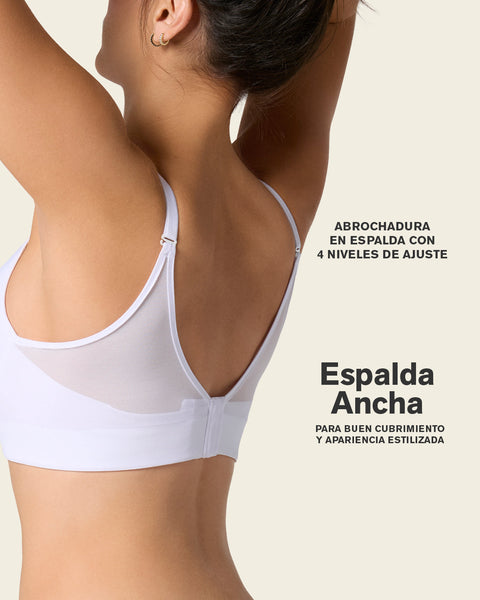 Brasier memory bustier triangular de realce alto y buen cubrimiento#color_000-blanco