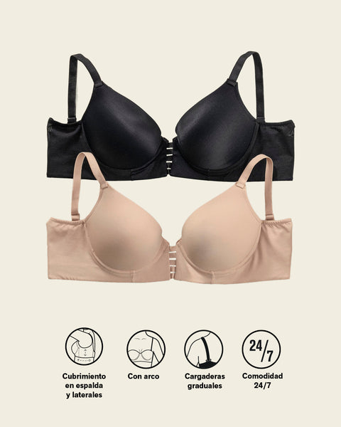 Sostén memory bustier triangular de realce alto y buen cubrimiento#color_413-lila-claro