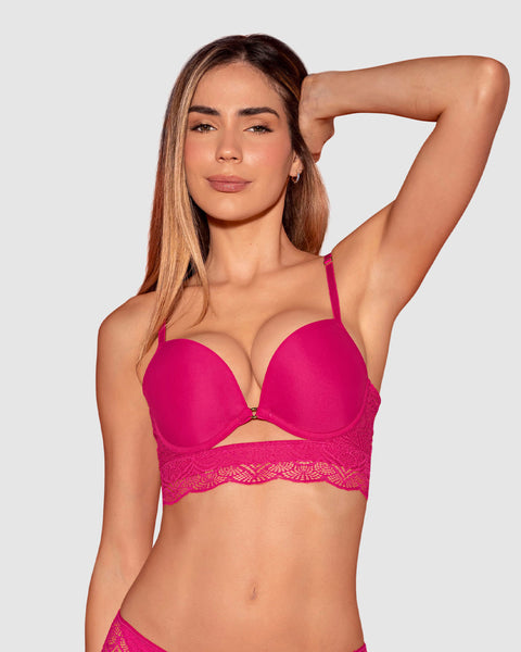 Sostén doble realce con escote profundo en espalda Sexy Back#color_478-fucsia