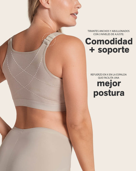 Sostén tipo top multiusos ultracómodo en algodón All in One Bra#color_650-verde-oscuro