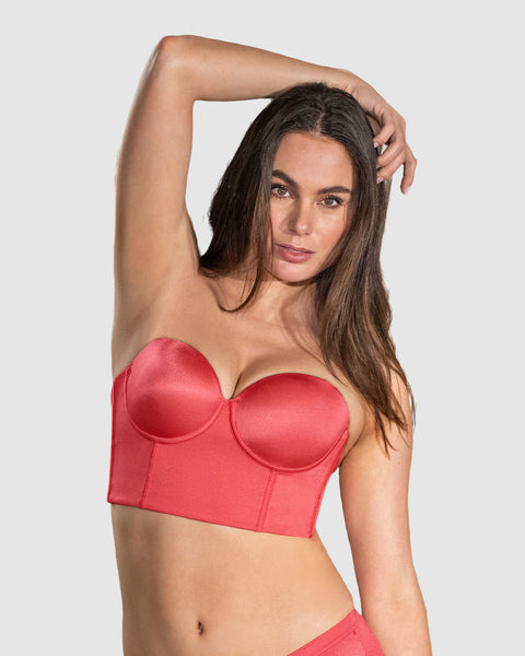 Sostén tipo bustier ideal como strapless#color_244-coral