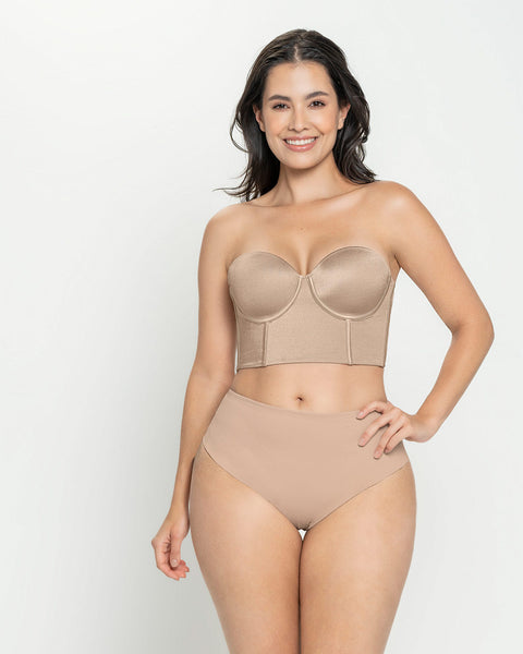 Brasier tipo bustier ideal como strapless#color_802-cafe-claro