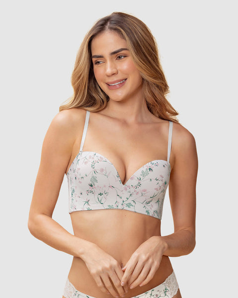 Sostén strapless Antigravedad Nueva Edición - Máximo soporte - No se cae#color_b67-marfil-estampado