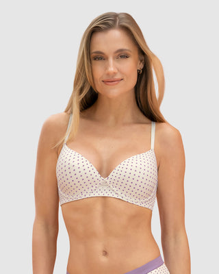 Sostén con arco Natural Look#color_b77-estampado-puntos-lila