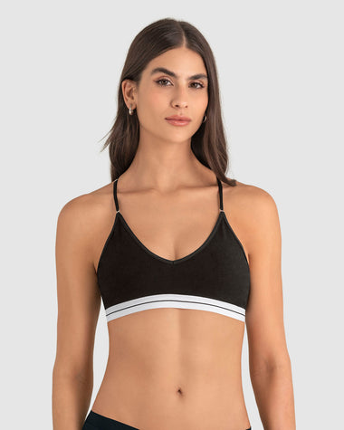 Top en algodón ultracómodo con breteles graduables#color_701-negro