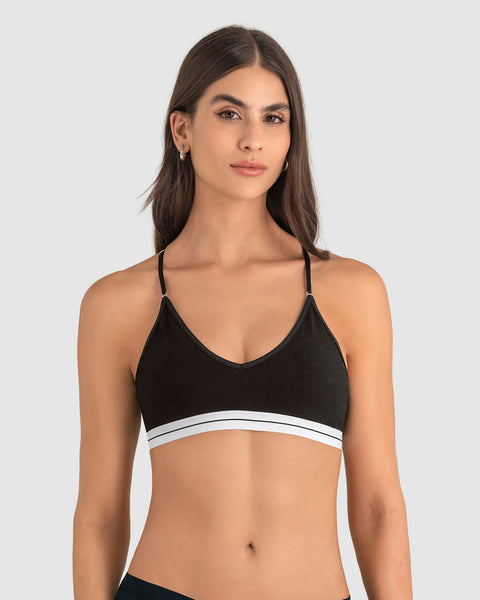 Top en algodón ultracómodo con breteles graduables#color_701-negro