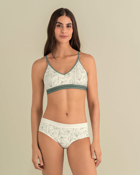 Top en algodón ultracómodo con breteles graduables#color_b95-fondo-marfil-estampado