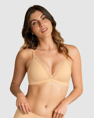 Sostén sin arco Pura Comodidad con detalles en tul#color_219-naranja-claro