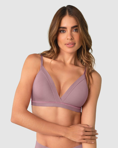 Sostén sin arco Pura Comodidad con detalles en tul#color_413-morado-medio