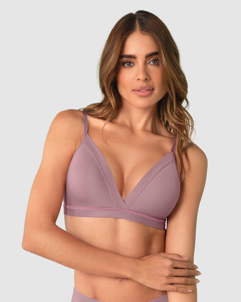 Sostén sin arco Pura Comodidad con detalles en tul#color_413-morado-medio