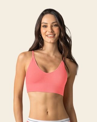 Top en tecnología seamless con textura acanalada#color_334-coral