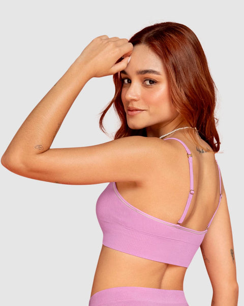 Top en tecnología seamless con textura acanalada Natural Comfort#color_359-rosado