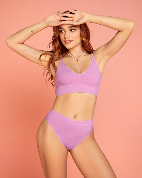 Top en tecnología seamless con textura acanalada Natural Comfort#color_359-rosado