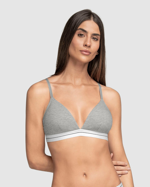 Sostén triangular en algodón jaspe liviano y cómodo#color_288-gris-jaspe